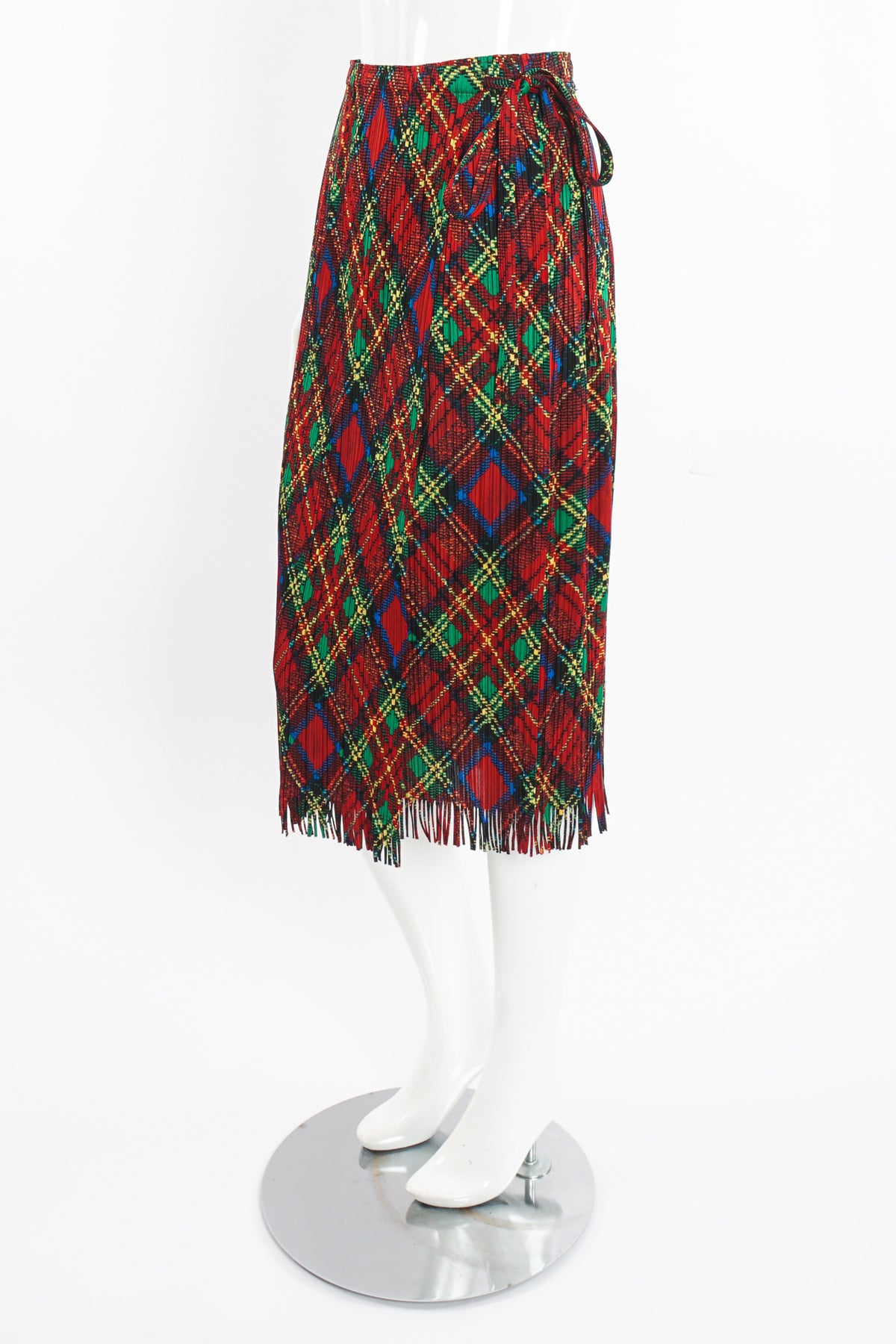 Vintage Issey Miyake Pleats Please Plaid Print Wrap Skirt – Recess