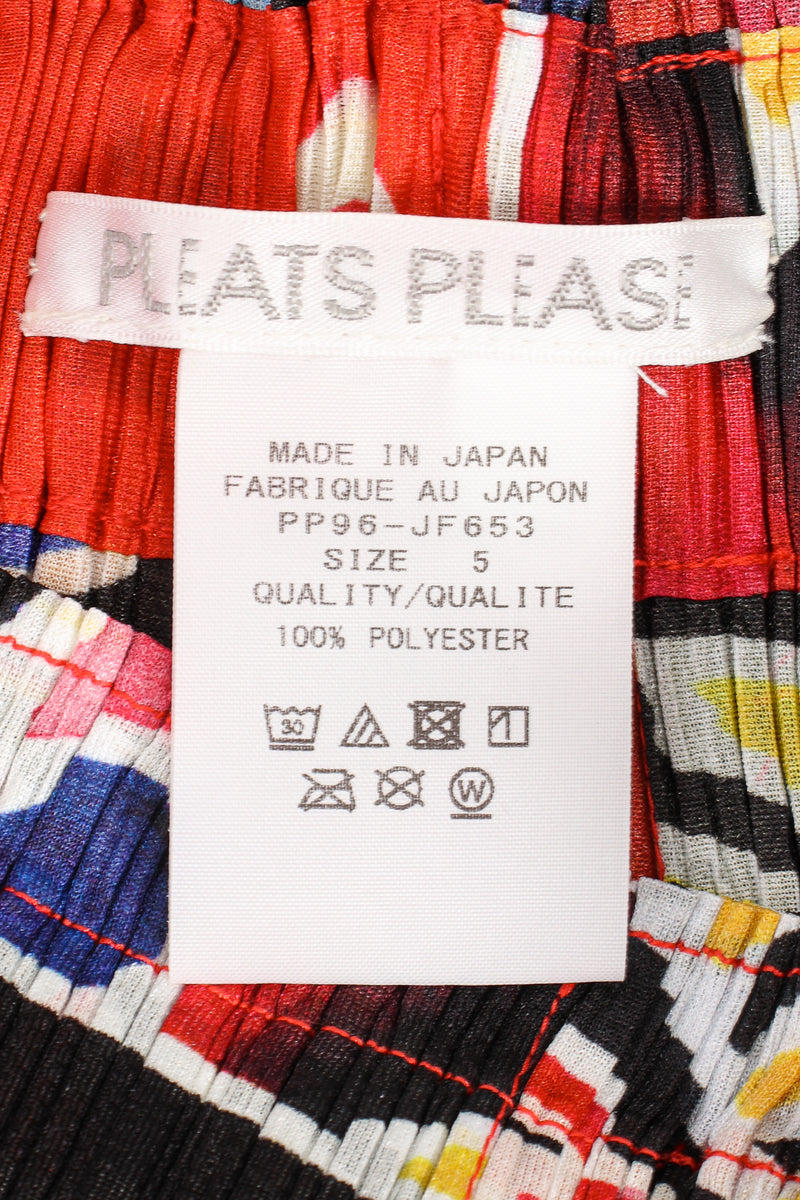 VIntage Pleats Please Issey Miyake Wide Leg Fire Print Palazzo Pant label @ Recess LA