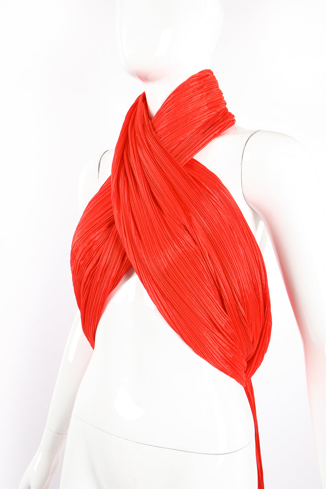 Vintage Pleats Please Issey Miyake Multi-Wrap Cape Poncho Caftan on Mannequin wrap at Recess LA