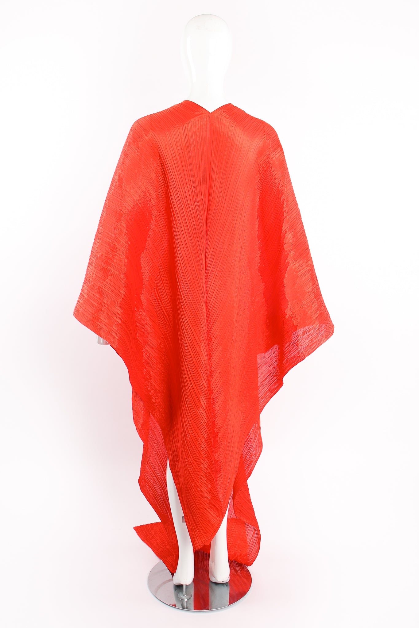 Vintage Pleats Please Issey Miyake Multi-Wrap Cape Poncho Caftan on Mannequin back at Recess LA