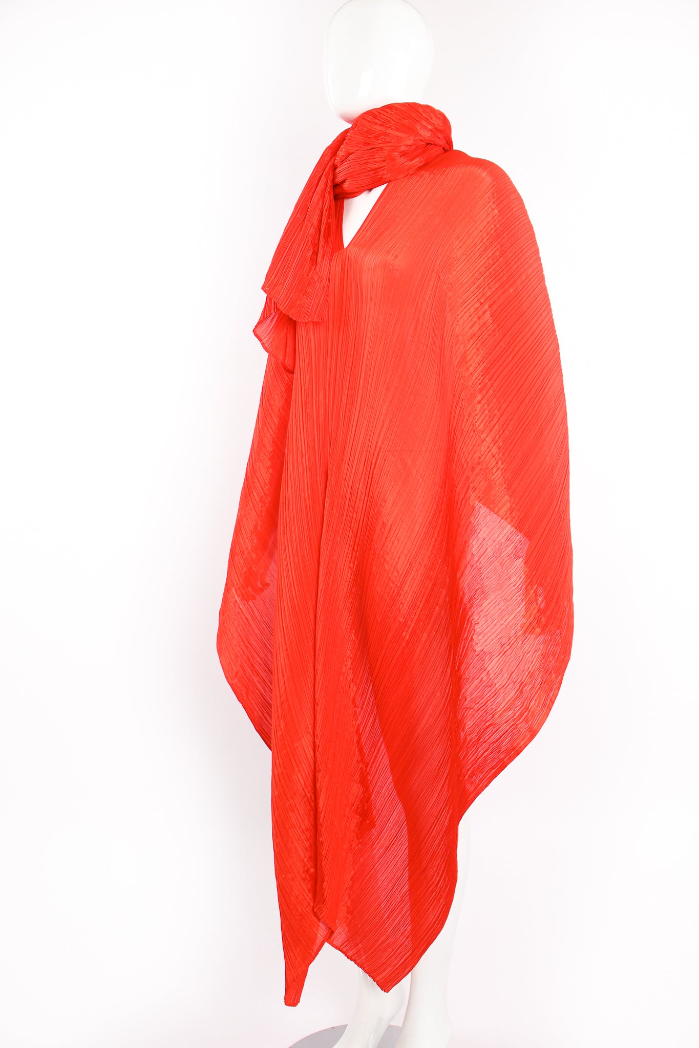 Vintage Pleats Please Issey Miyake Multi-Wrap Cape Poncho Caftan on Mannequin wrap at Recess LA