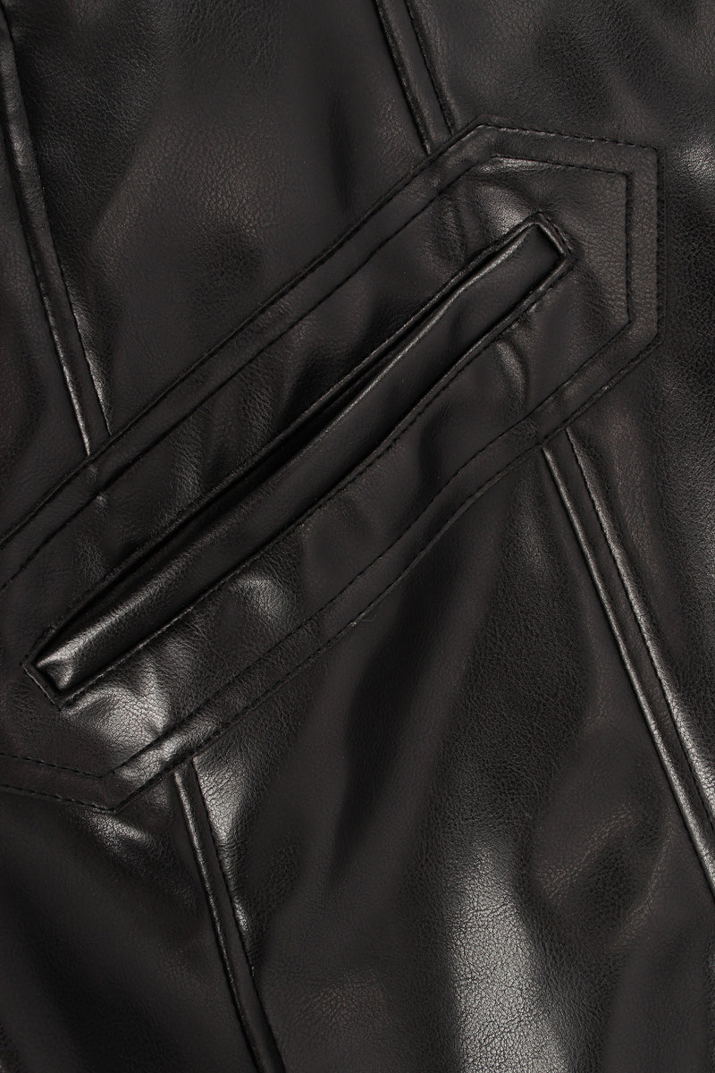 Vintage Plein Sud Jeans Double Breasted Faux Leather Blazer jetted pocket detail @ Recess LA