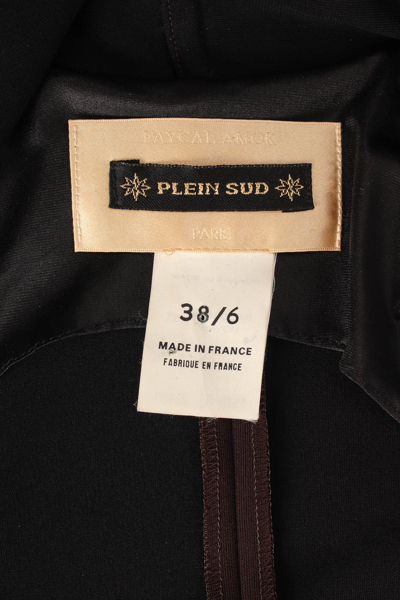 Vintage Plein Sud Mocha Shawl Fringe Jacket tag @ Recess Los Angeles 