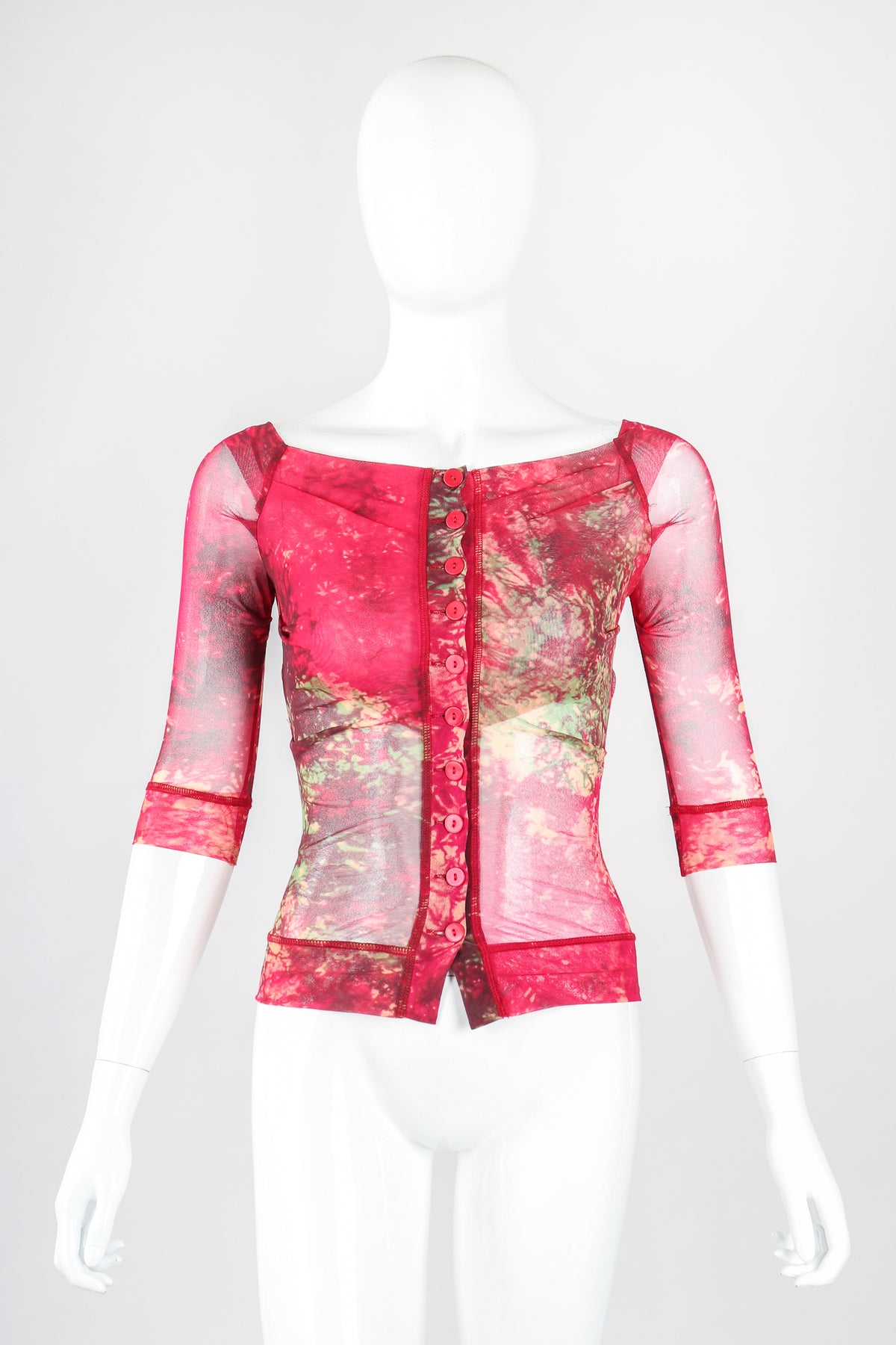 トップス puuniClaneVINTAGE MESH BACK SLIT TOPS トップス puuniClaneVINTAGE MESH BACK SLIT TOPS Zig Zag Split