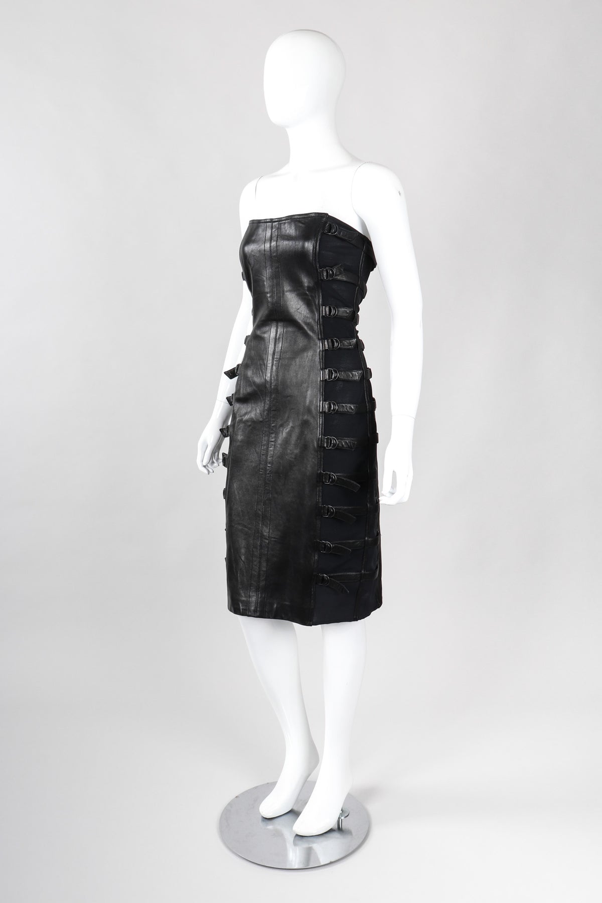 leather cage dress TEAIRA IN THE CAGE DRESS