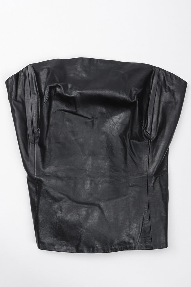 Recess Los Angeles Vintage Plein Sud 90s Strapless Leather Bustier Corset Tube Top