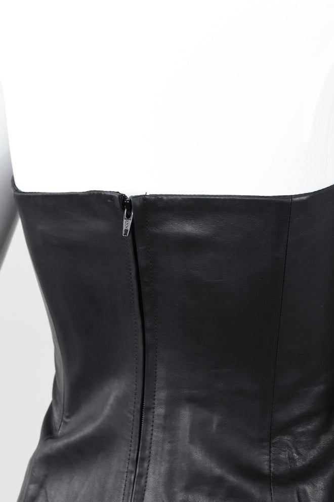 Recess Los Angeles Vintage Plein Sud 90s Strapless Leather Bustier Corset Tube Top