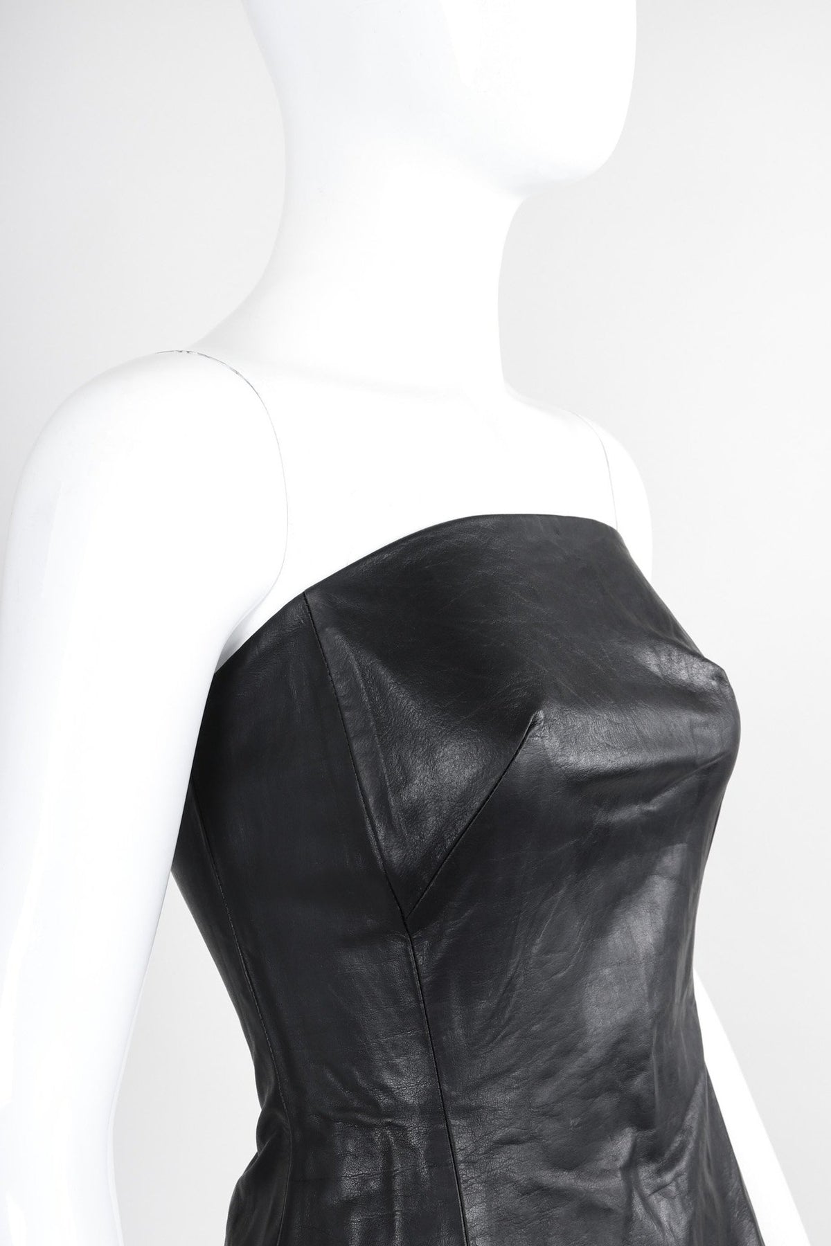 Vintage Plein Sud 90s Strapless Leather Bustier Corset Tube Top – Recess
