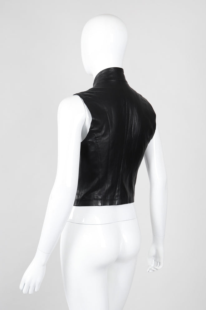 Recess Los Angeles Vintage Plein Sud Leather Choker Neck Strap Vest