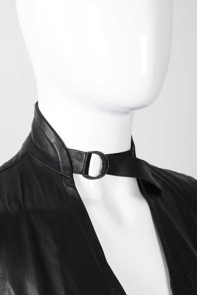 Recess Los Angeles Vintage Plein Sud Leather Choker Neck Strap Vest