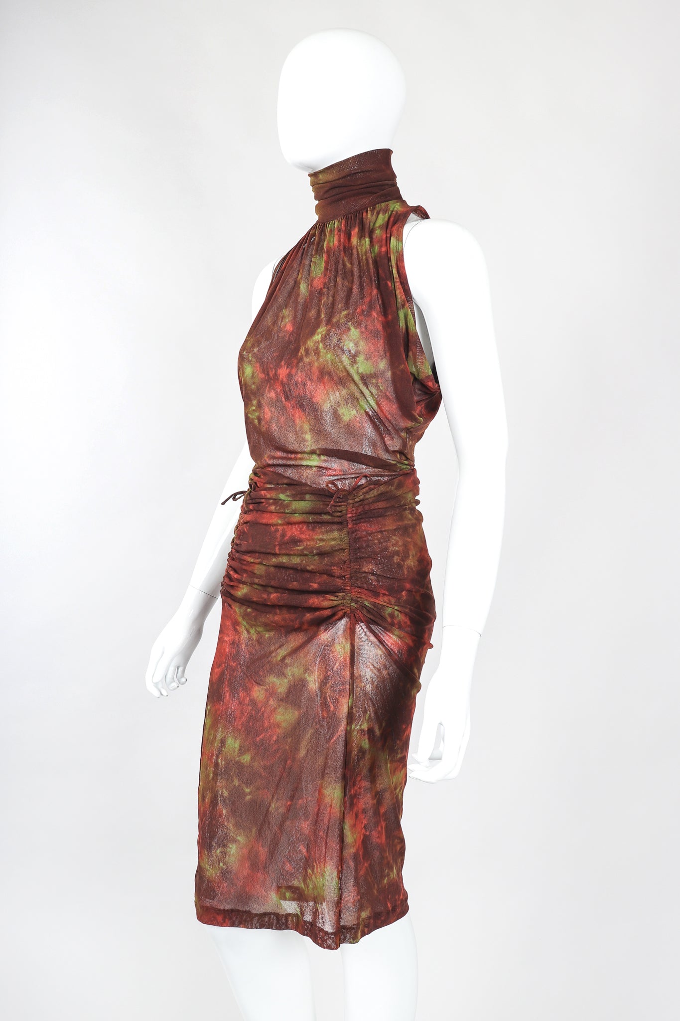 Recess Designer Consignment Vintage Plein Sud Sheer Mesh Sleeveless Turtleneck & Skirt Set Outfit Ensemble Los Angeles Resale