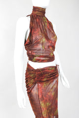 Recess Designer Consignment Vintage Plein Sud Sheer Mesh Sleeveless Turtleneck & Skirt Set Outfit Ensemble Los Angeles Resale