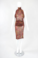 Recess Designer Consignment Vintage Plein Sud Sheer Mesh Sleeveless Turtleneck & Skirt Set Outfit Ensemble Los Angeles Resale