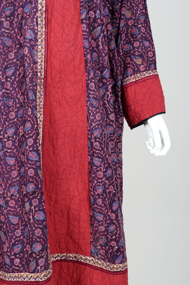 Vintage Pool India Cotton Gauze Quilted Yoke Dress on Mannequin sleeve detail at Recess