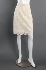 Vintage Portara Alençon Lace Pencil Skirt on mannequin front at Recess Los Angeles