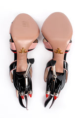 Vintage Prada SS 2012 Jeweled Patent Leather Tail Light Flame Sandal sole at Recess Los Angeles