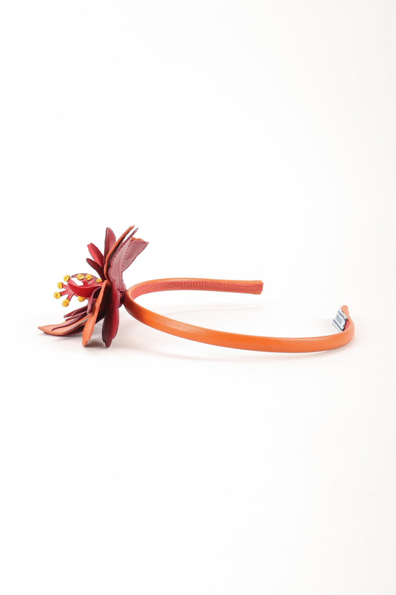 Recess Los Angeles Vintage Prada Saffiano Leather Hibiscus Headband