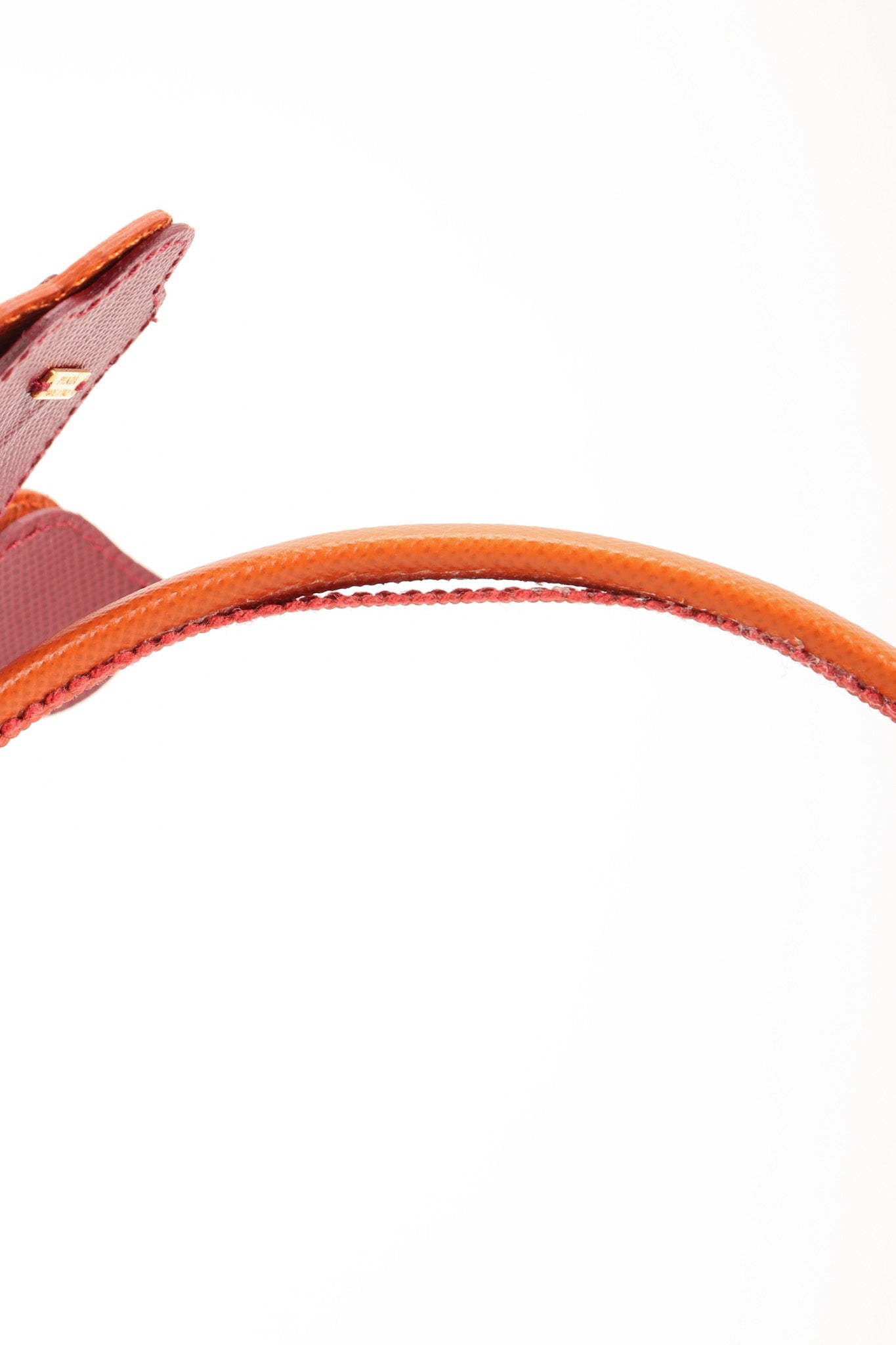 Recess Los Angeles Vintage Prada Saffiano Leather Hibiscus Headband