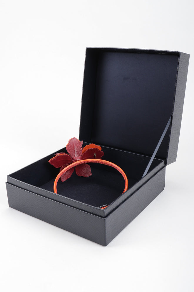 Recess Los Angeles Vintage Prada Saffiano Leather Hibiscus Headband