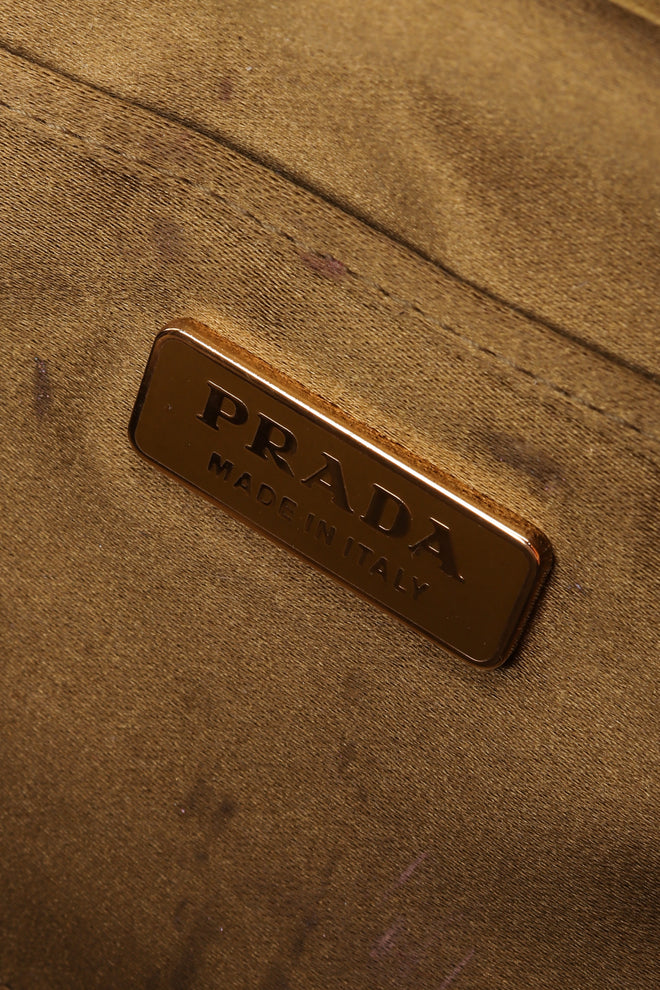 Recess Los Angeles Vintage Prada Jeweled Satin Frame Evening Clutch