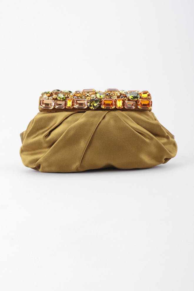 Recess Los Angeles Vintage Prada Jeweled Satin Frame Evening Clutch