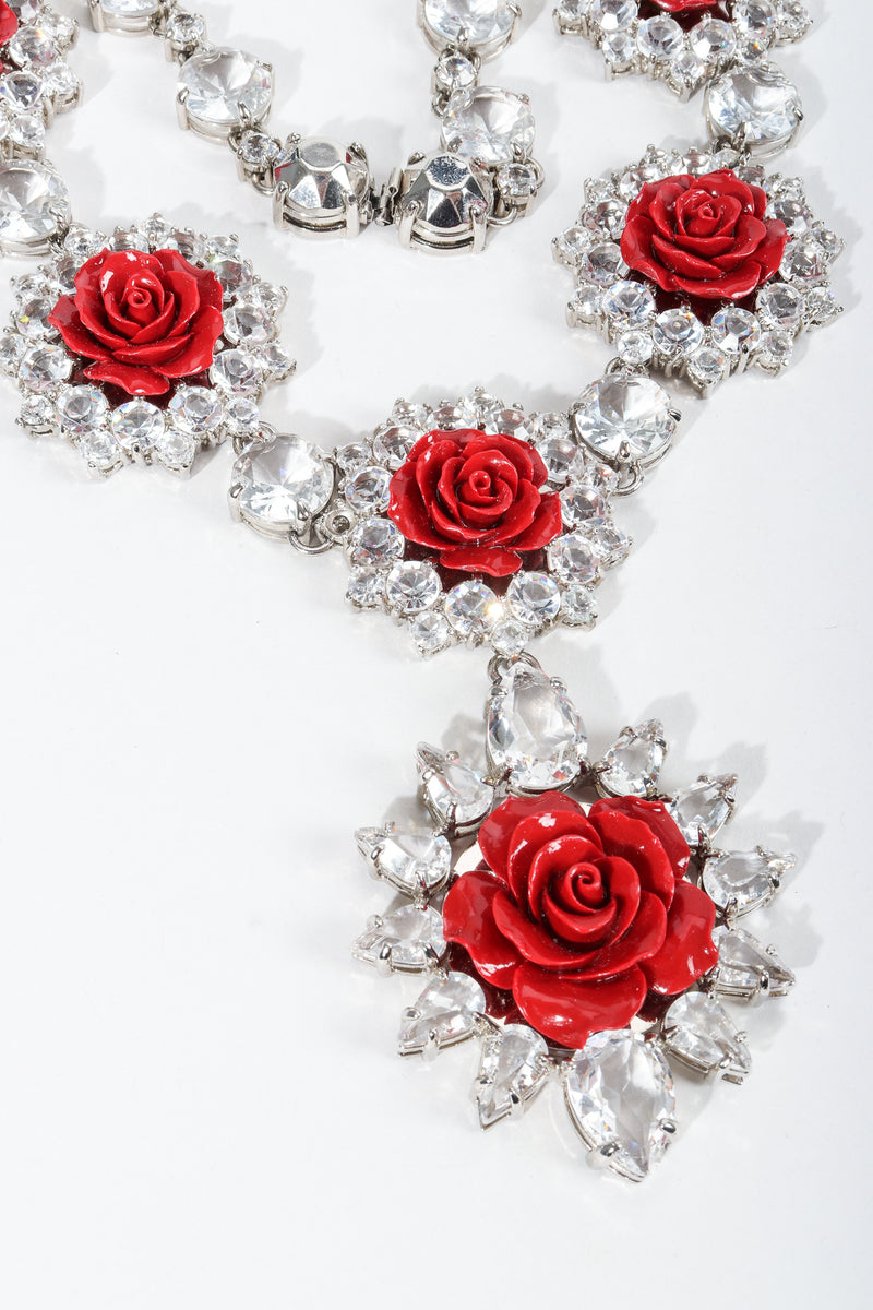 Vintage Prada Crystal Resin Rose Bib Necklace SS 2012 at Recess Los Angeles