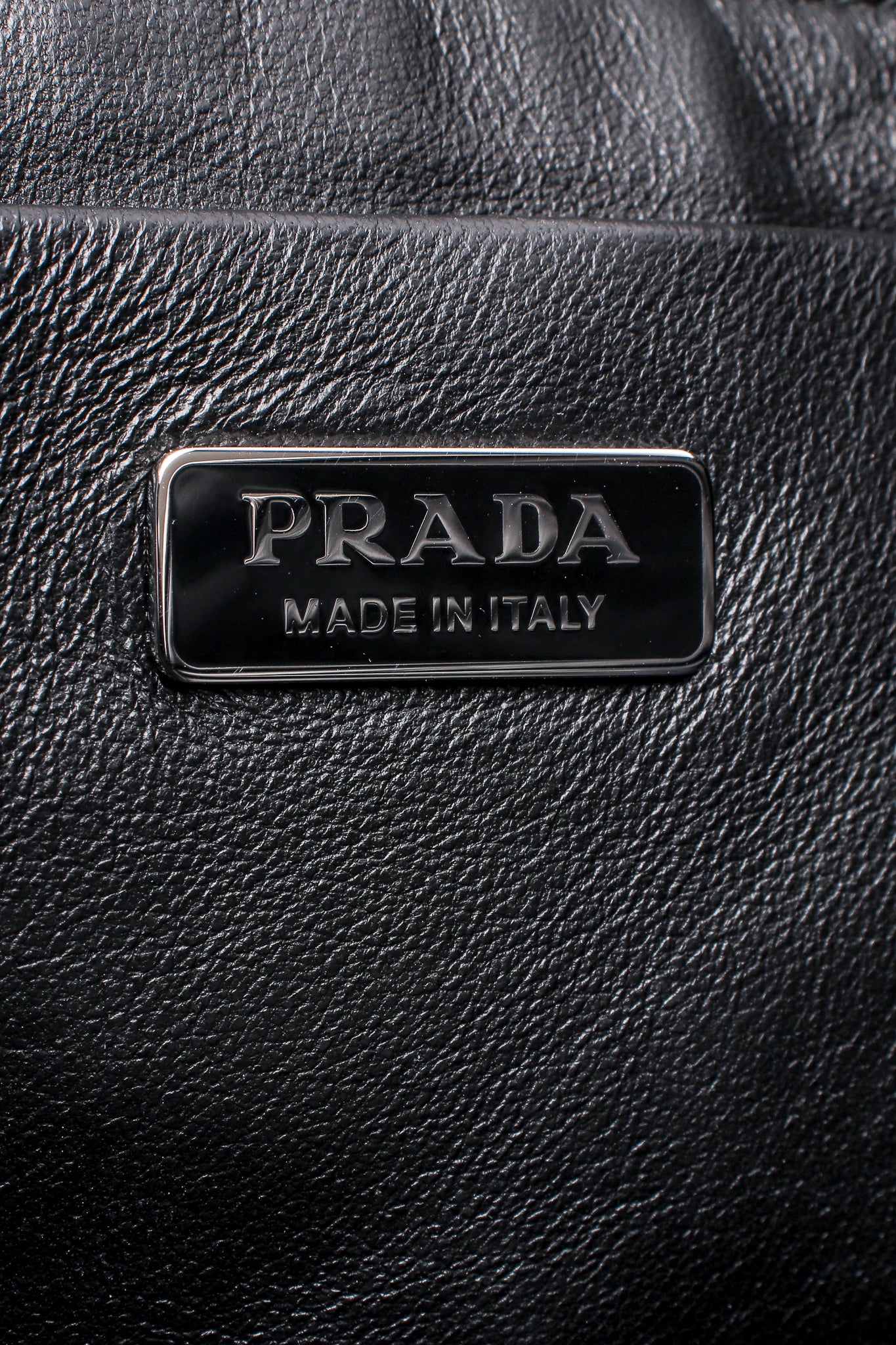 Prada AW 2018 Lipstick Print Leather Convertible Clutch logo plate at Recess Los Angeles