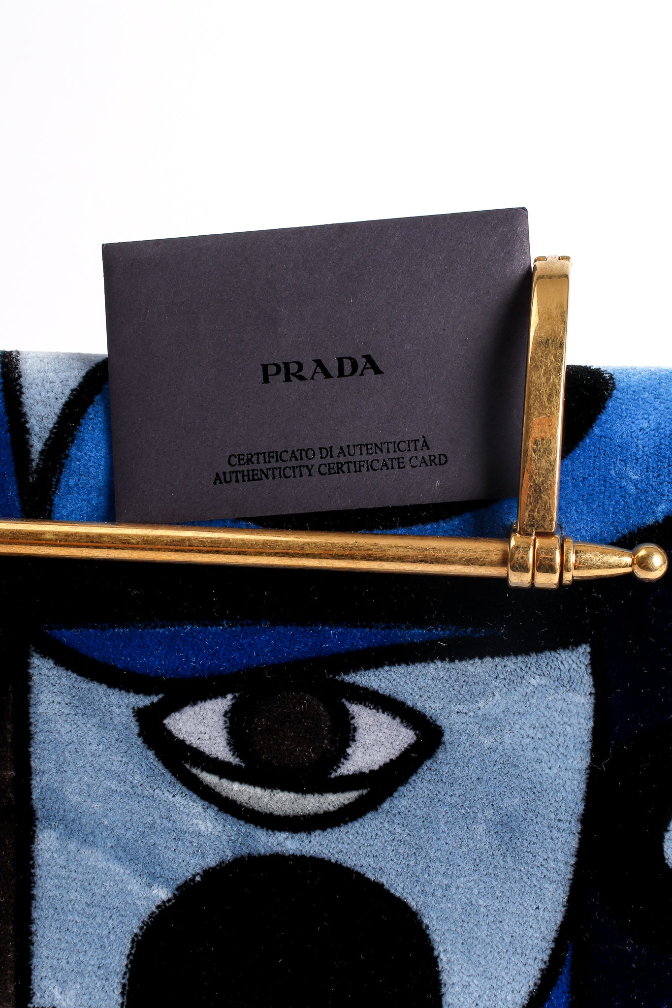 Prada A/W 2017 Cubist Velvet Face Picasso Pionnière Bag authentication card @ Recess Los Angeles