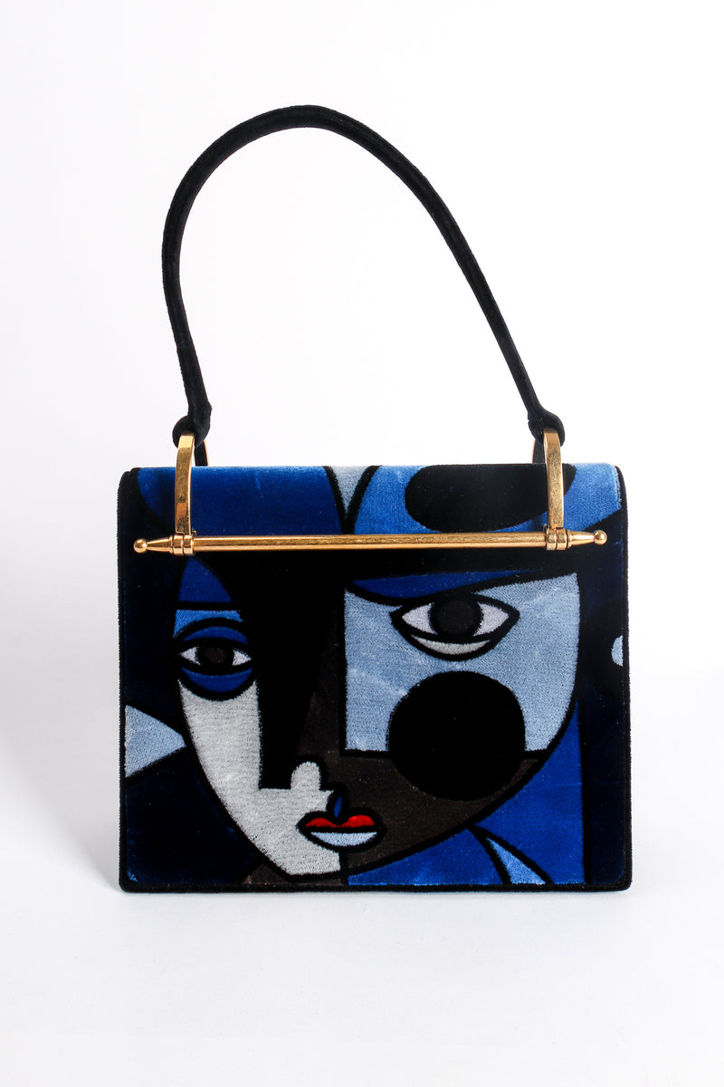 Prada A/W 2017 Cubist Velvet Face Picasso Pionnière Bag front @ Recess Los Angeles