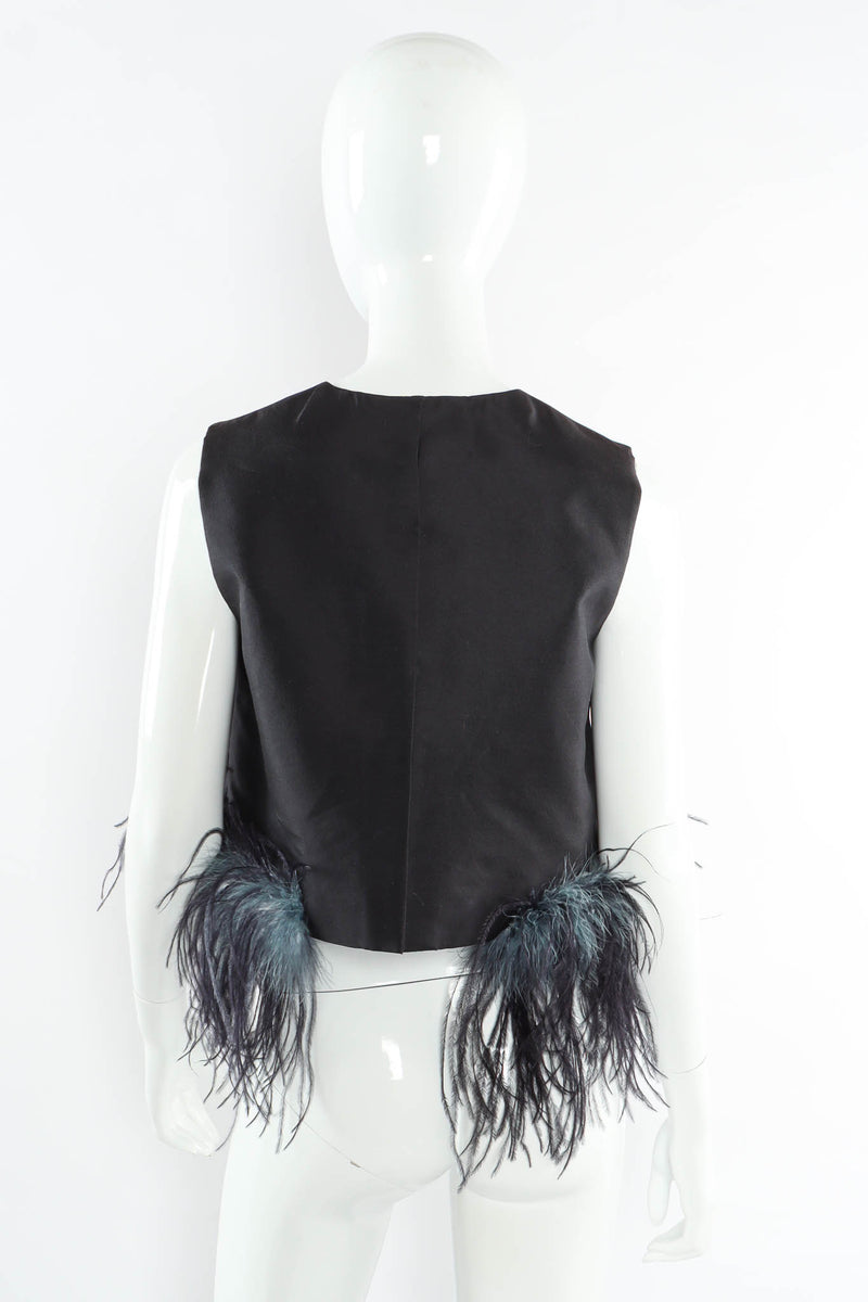 Black Ostrich Feather Top at