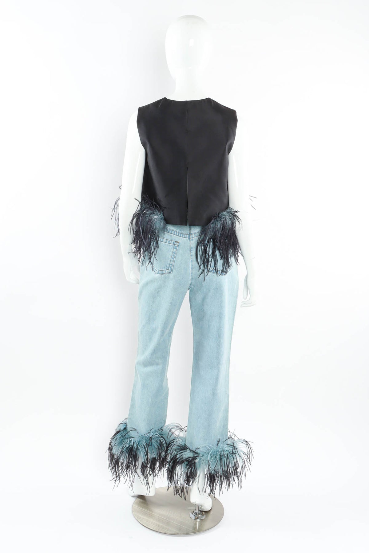 2017 Prada S/S Ostrich Feather Denim Pant – Recess
