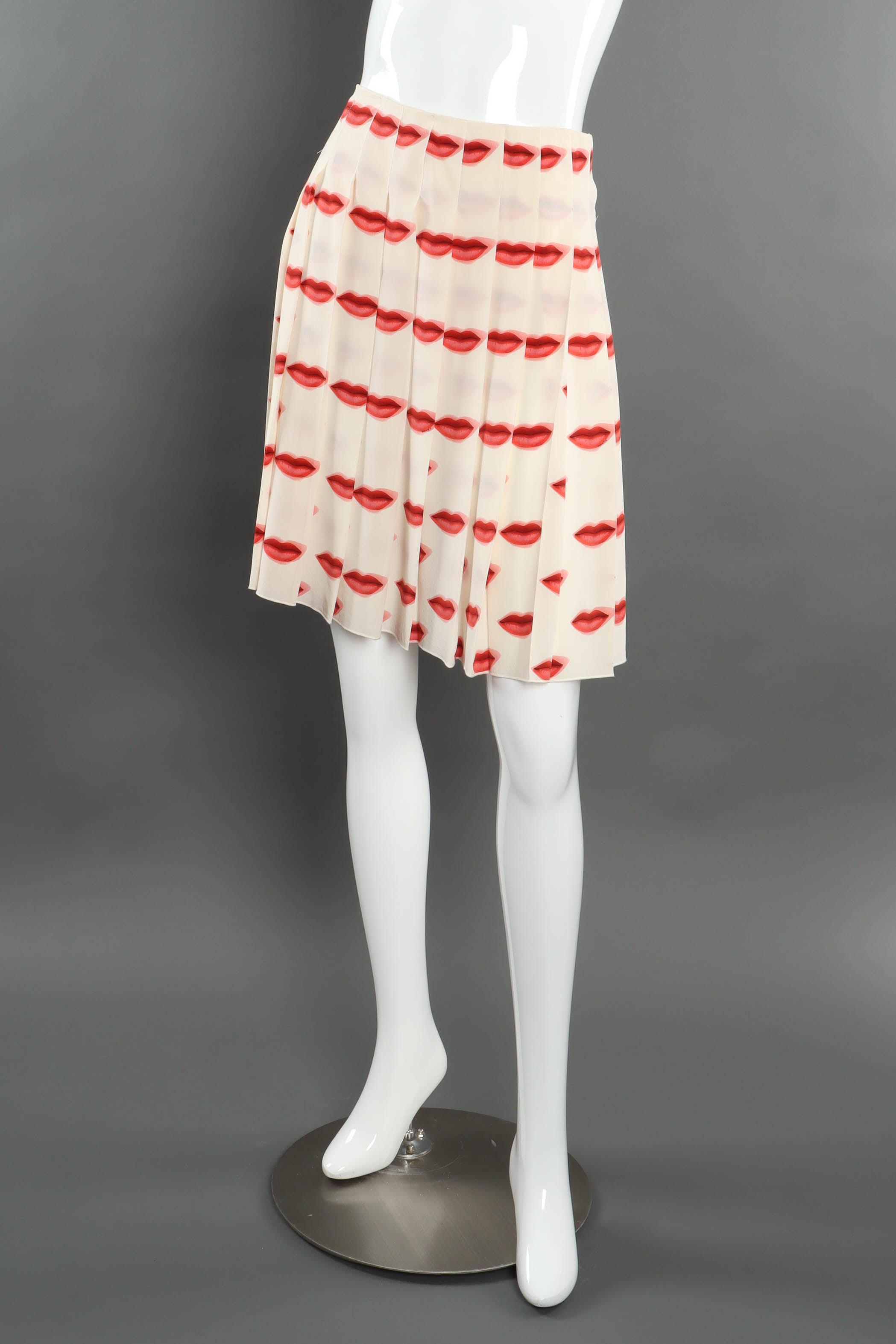Vintage Prada Lip Service Print Skirt mannequin angle @ Recess Los Angeles