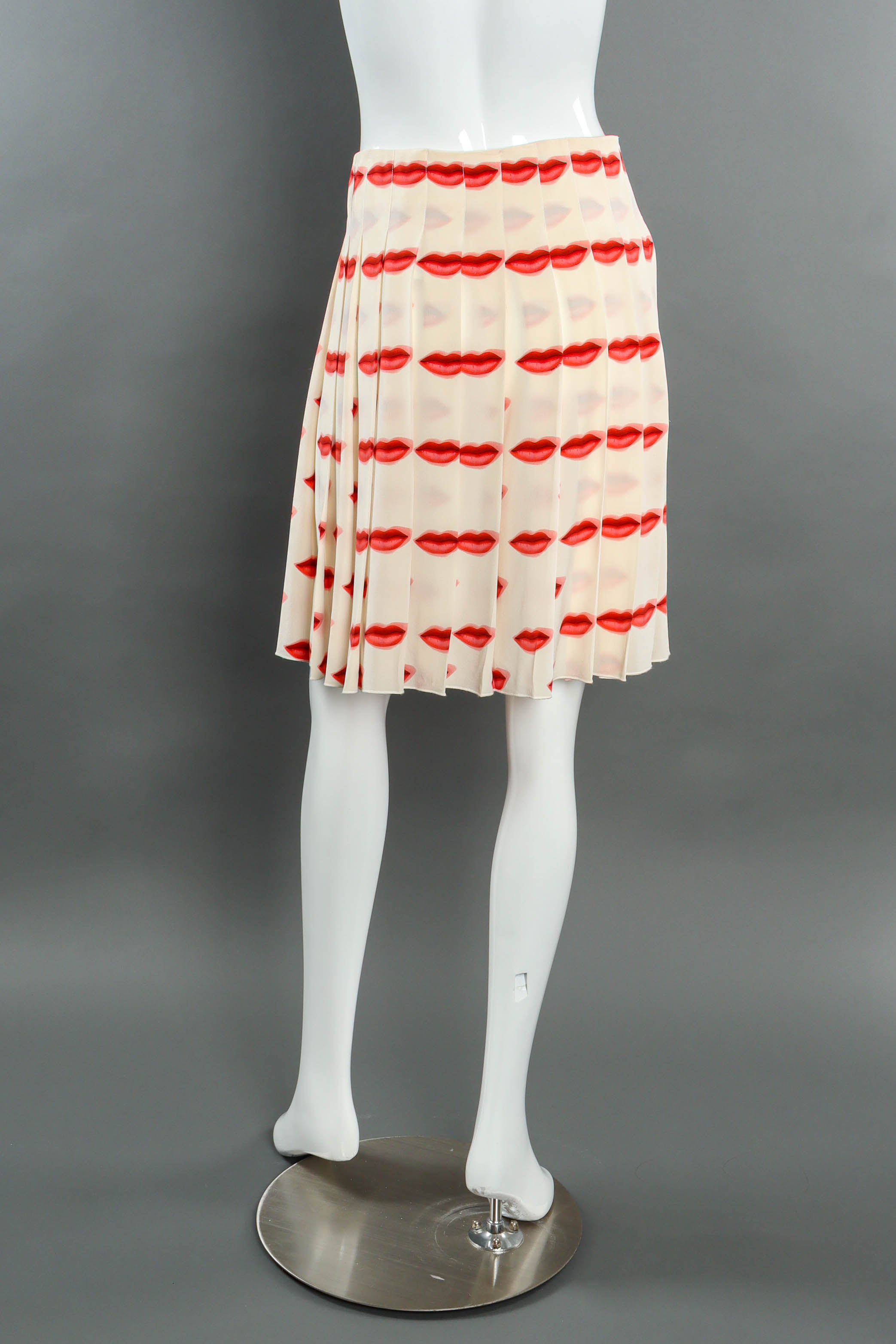 Vintage Prada Lip Service Print Skirt mannequin back @ Recess Los Angeles