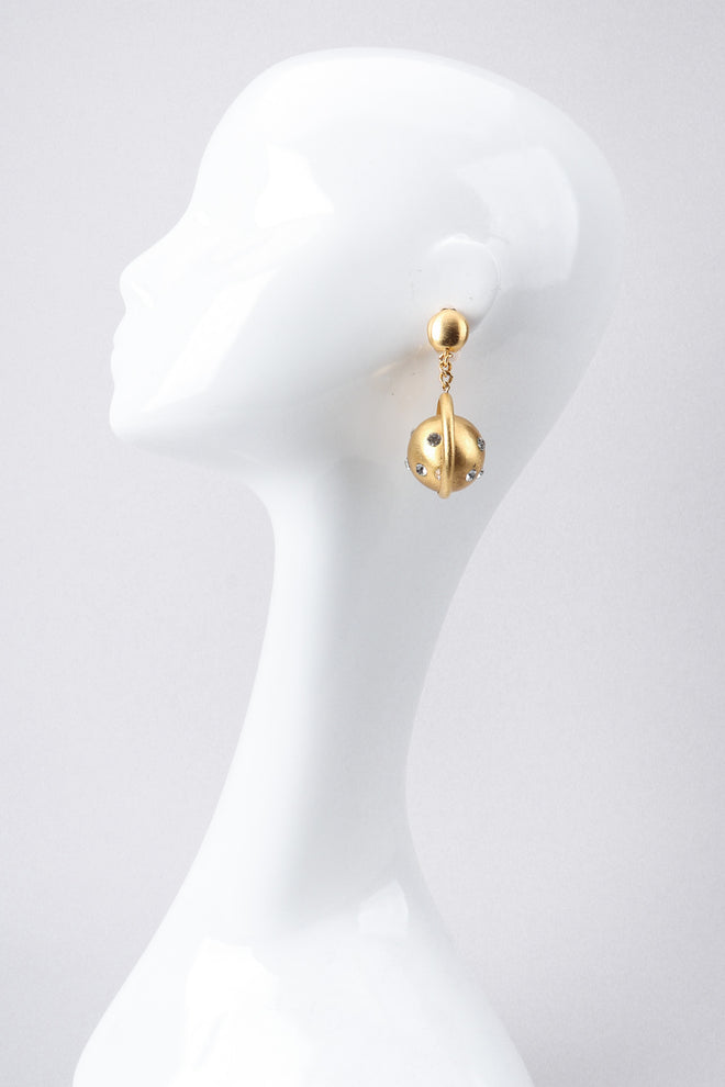 Recess Los Angeles Vintage Prince Kamy Yar Brushed Saturn Hoop Earrings