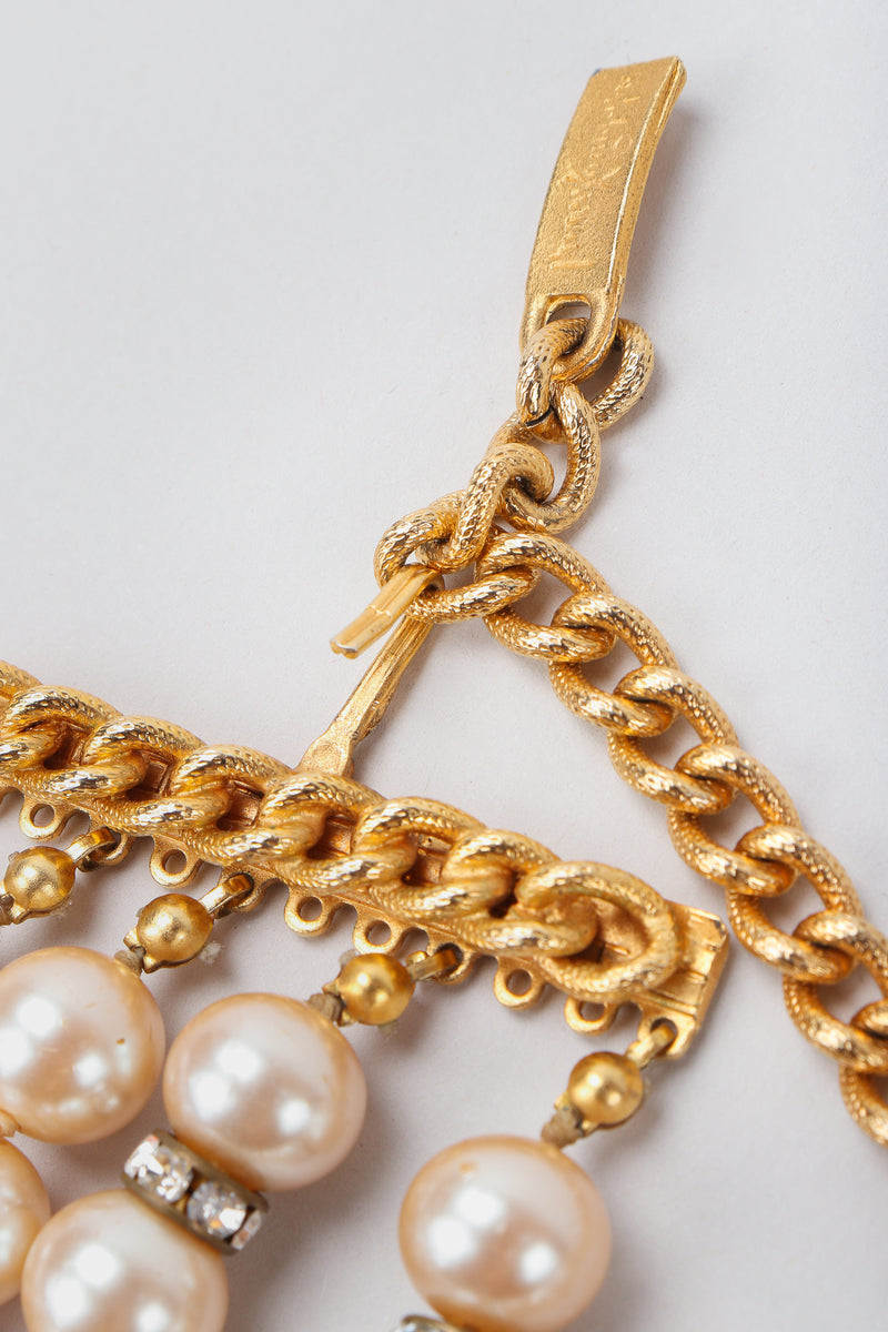 Recess Vintage Prince Kamy Yar 5-Strand Faux Pearl Necklace Hook Clasp Detail