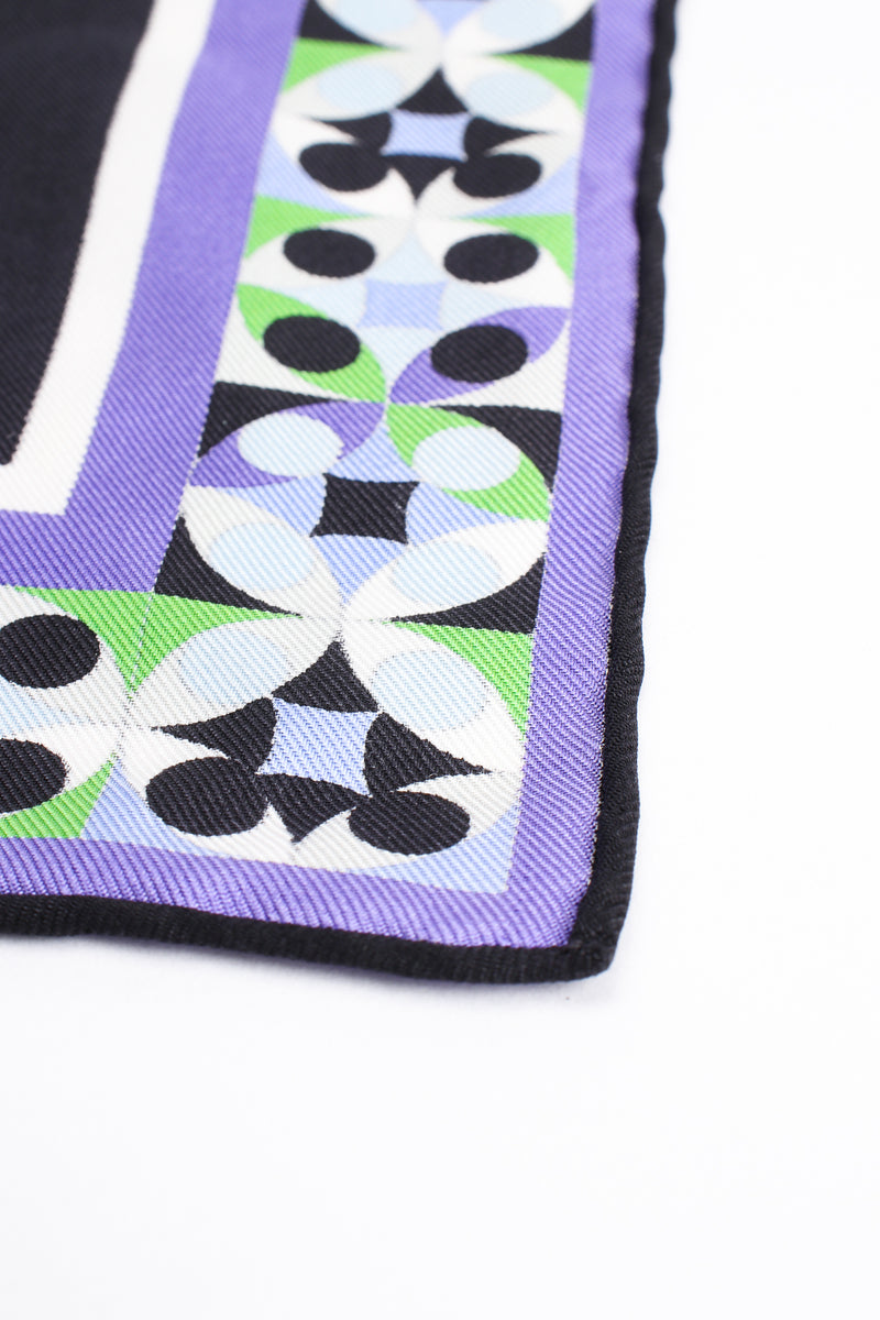 Pucci, Pucci scarf, black white and purple scarf, long silk scarf