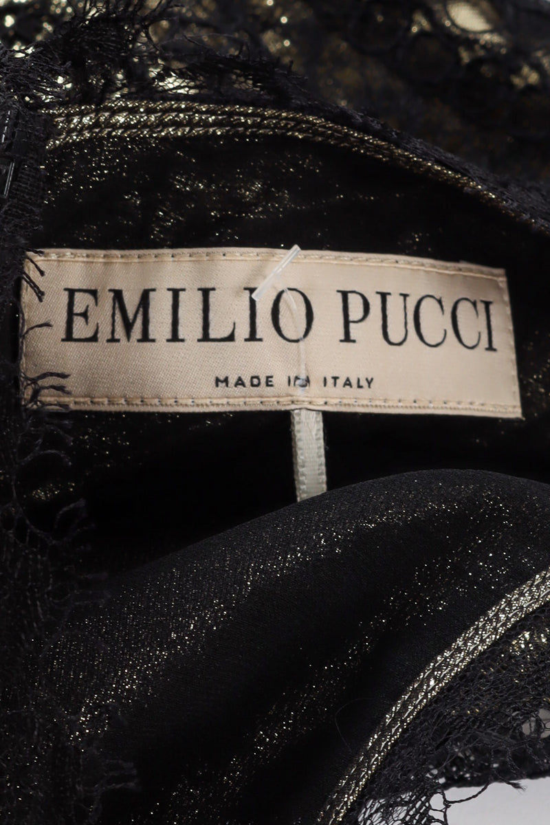 Lace Lamé Cocktail Dress by Emilio Pucci Label Close-up @recessla