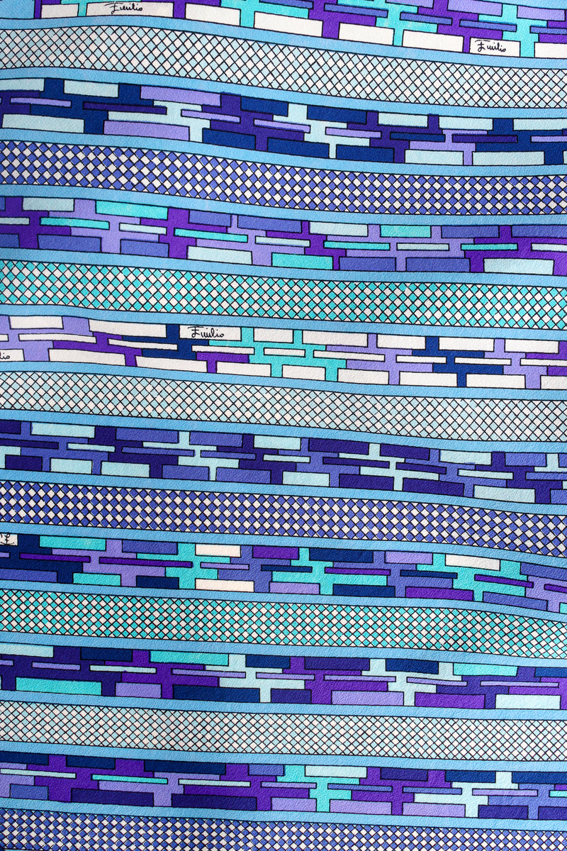 Vintage Pucci Mixed Geometric Print Silk Scarf print at Recess Los Angeles