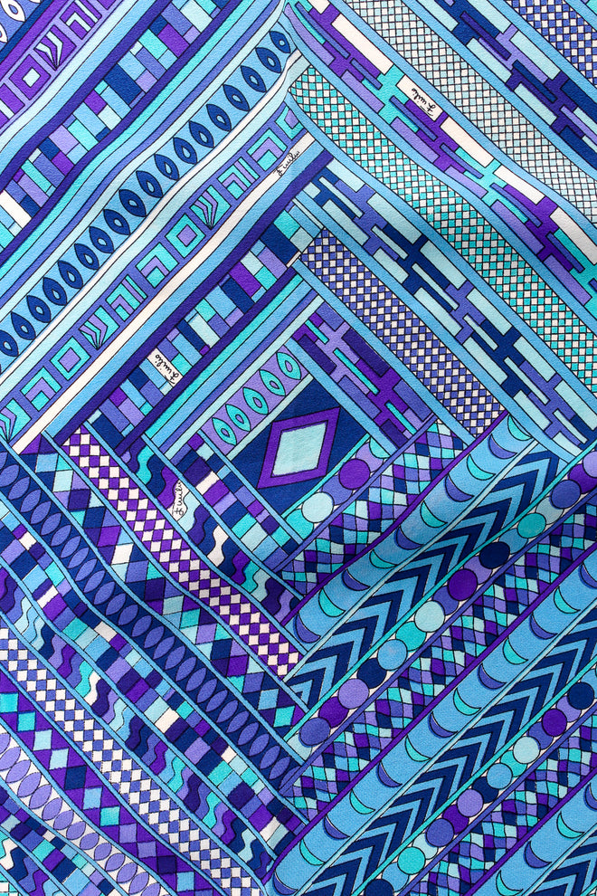 Vintage Pucci Mixed Geometric Print Silk Scarf printat Recess Los Angeles