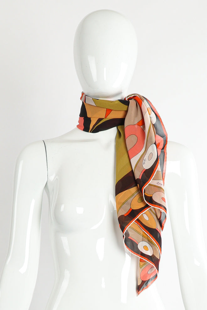 Vintage Pucci Mini Velvet Scarf Set styled on Mannequin At Recess Los Angeles