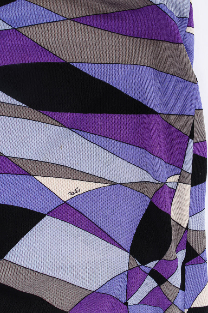 Vintage Emilio Pucci Abstract Geo Print Column Dress light stain @ Recess LA