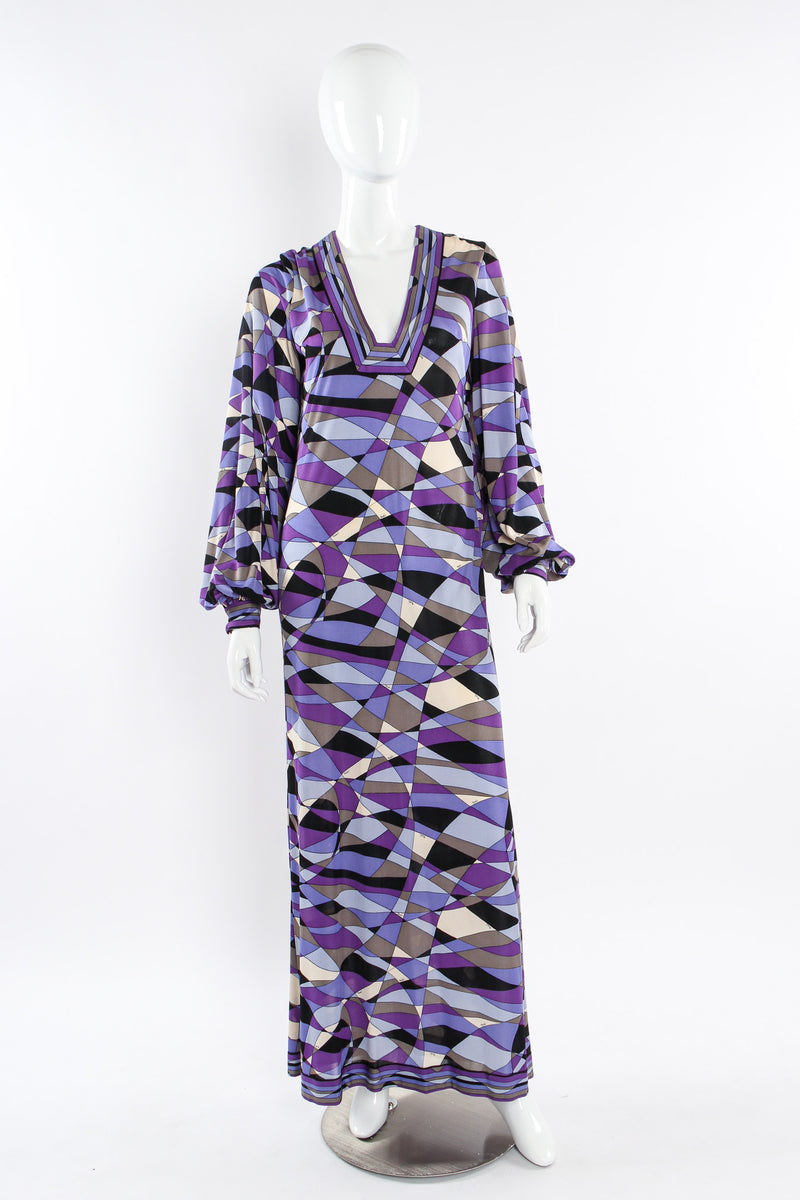 Vintage Emilio Pucci Abstract Geo Print Column Dress mannequin front  @ Recess LA