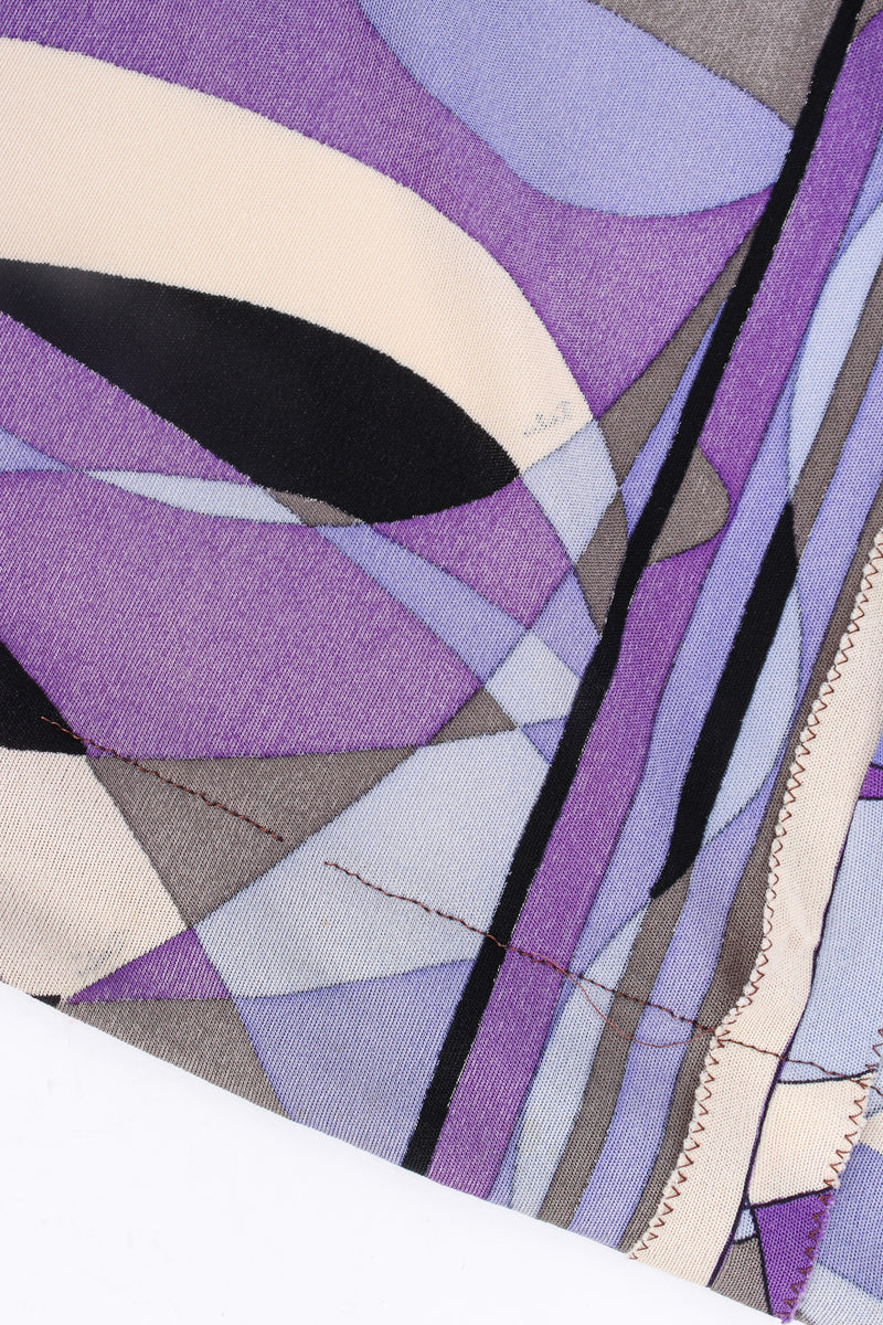 Vintage Emilio Pucci Abstract Geo Print Column Dress loose hem seams @ Recess LA