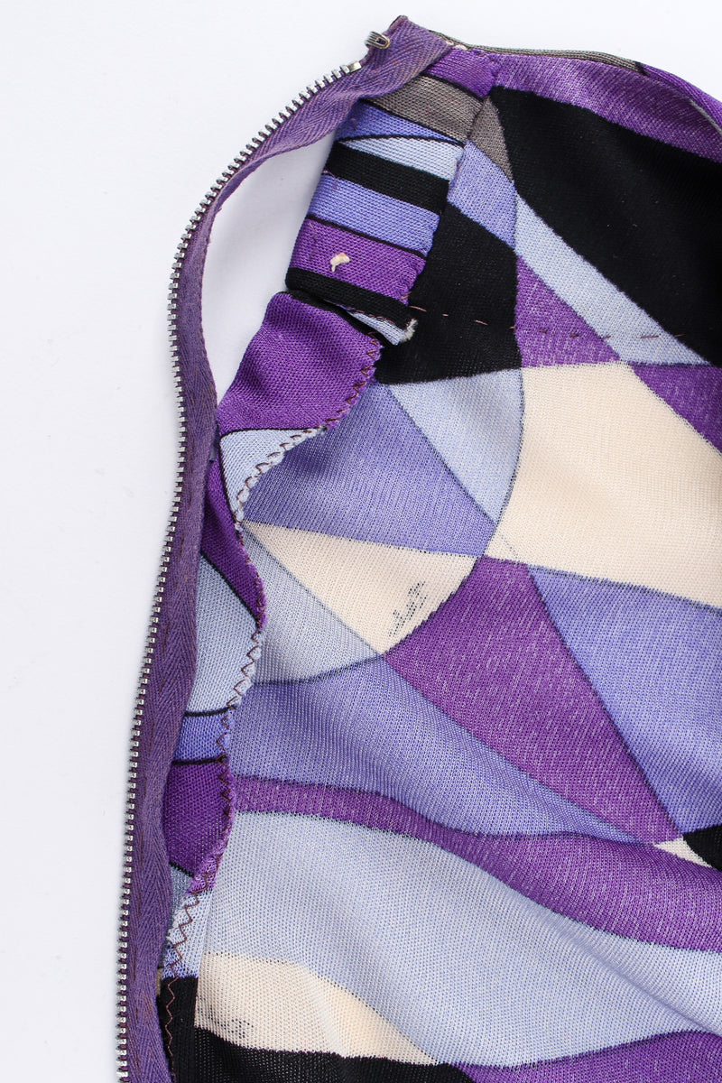 Vintage Emilio Pucci Abstract Geo Print Column Dress zipper seam detached @ Recess LA