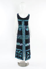 Vintage Pucci for Saks 1970s Geo Leaf Floral Velvet Dress mannequin back @ Recess LA