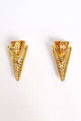 Vintage Pointed Spear Rhinestone Earrings backside at Recess Los Angeles