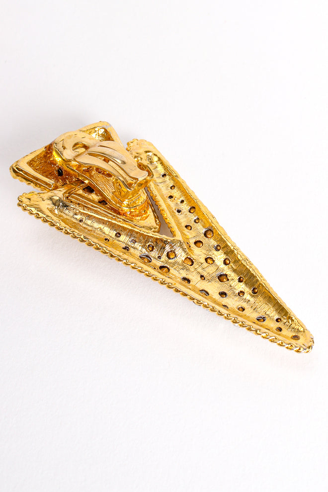 Vintage Pointed Spear Rhinestone Earrings wear to gold at Recess Los Angeles
