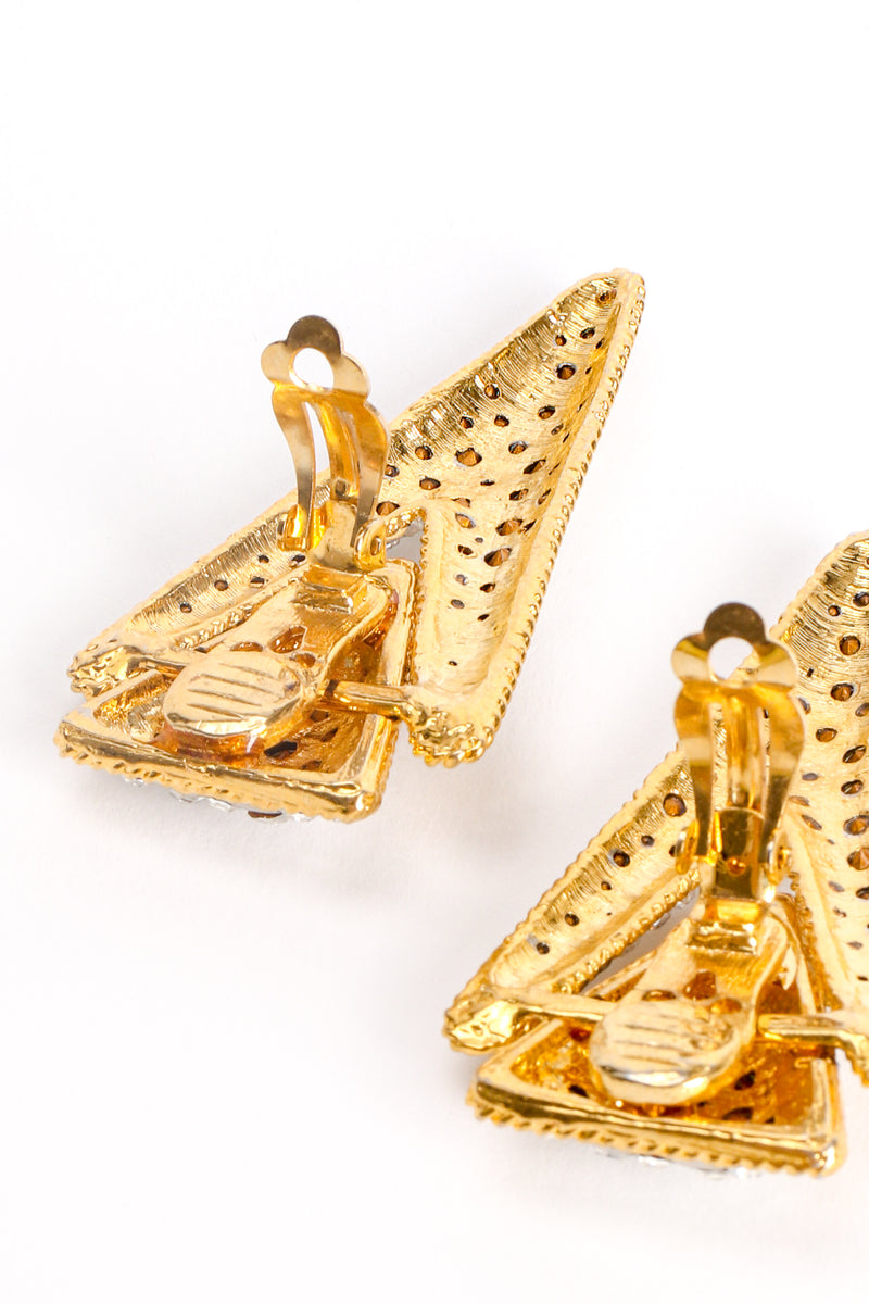 Vintage Pointed Spear Rhinestone Earrings clip back at Recess Los Angeles