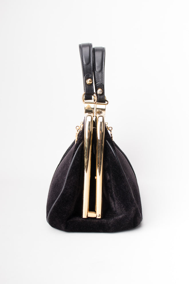 Roberta Di Camerino Velvet Hinged Frame Granny Bagonghi Handbag