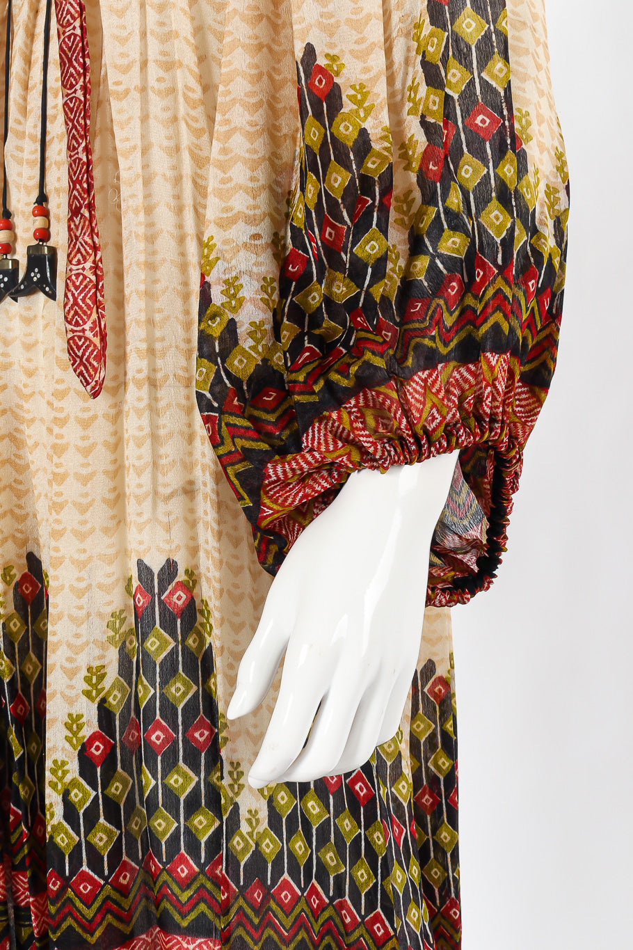 Block print silk dress by Ritu Kumar for Judith Ann Sleeve Details. @recessla